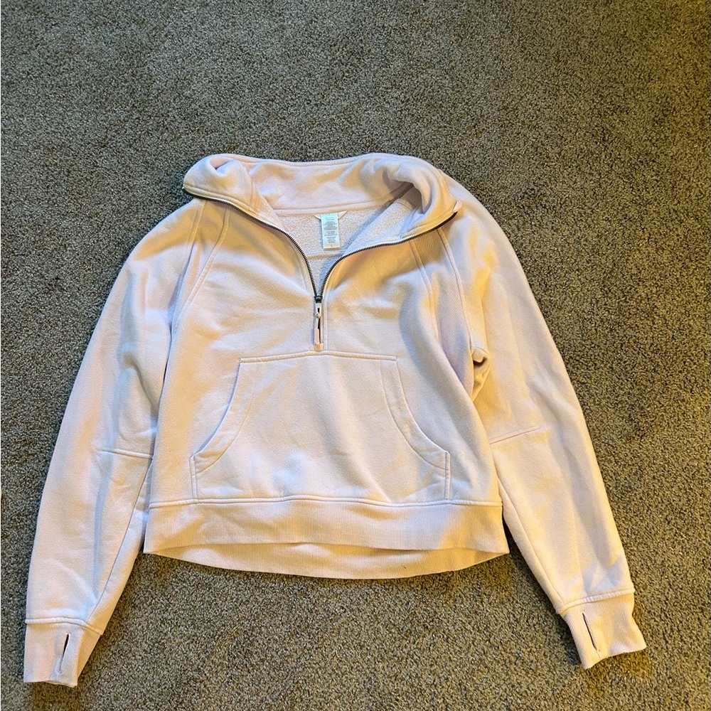Women's light pink Half-Zip Sweatshirt